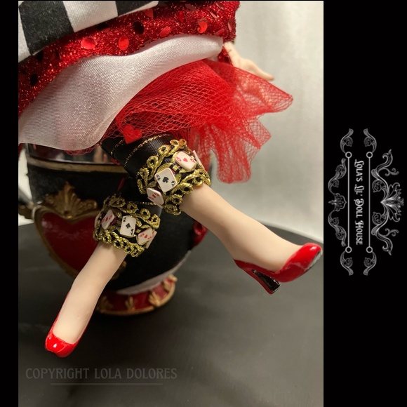 *SOLD* OOAK Gothic Harlequin Jester Skull Clown Doll Masquerade Puppet Baphomet - Picture 12 of 15